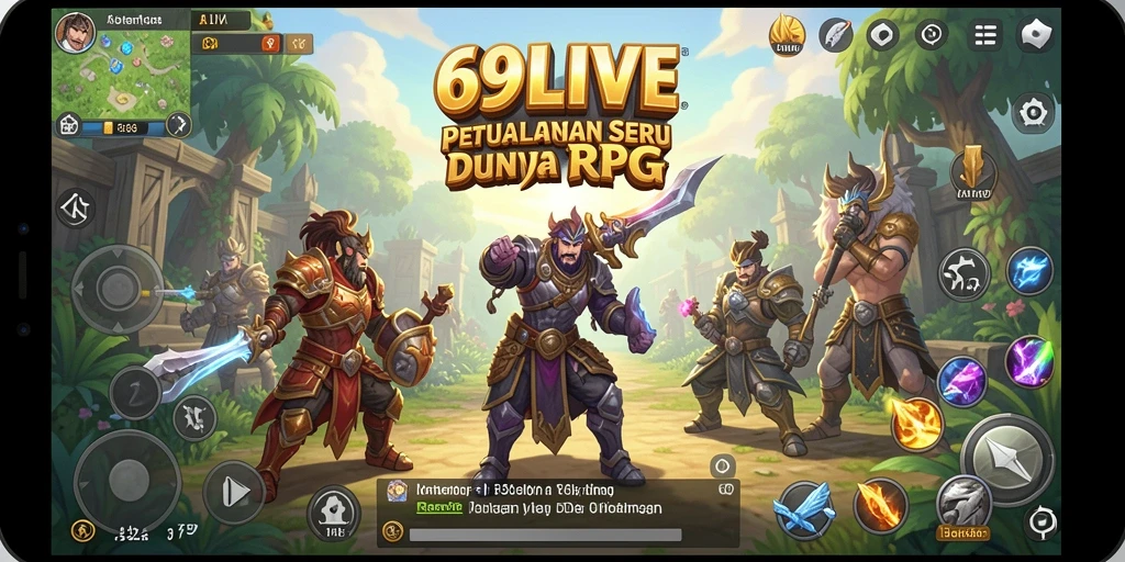 Tampilan gameplay RPG yang penuh aksi dan petualangan di 69LIVE.