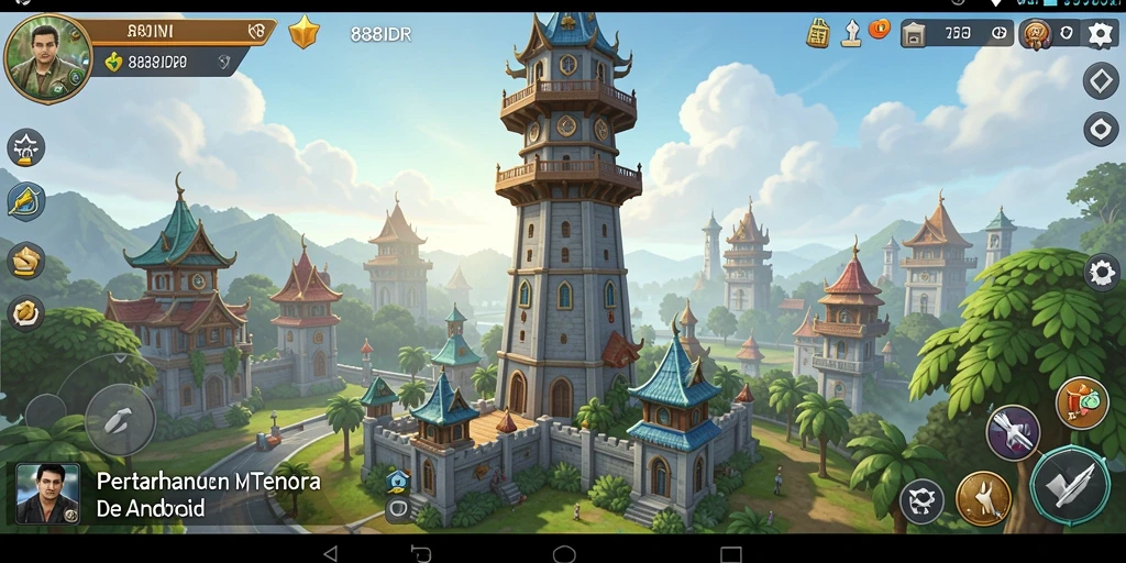Tampilan menara pertahanan dalam aksi di 888IDR.
