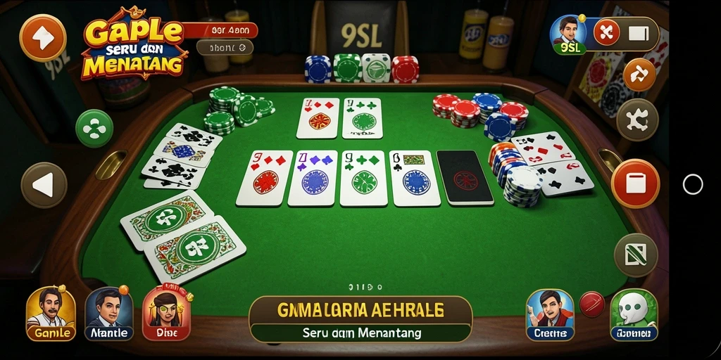 Tampilan gameplay menarik dari 9SL dengan suasana Gaple yang menghibur.