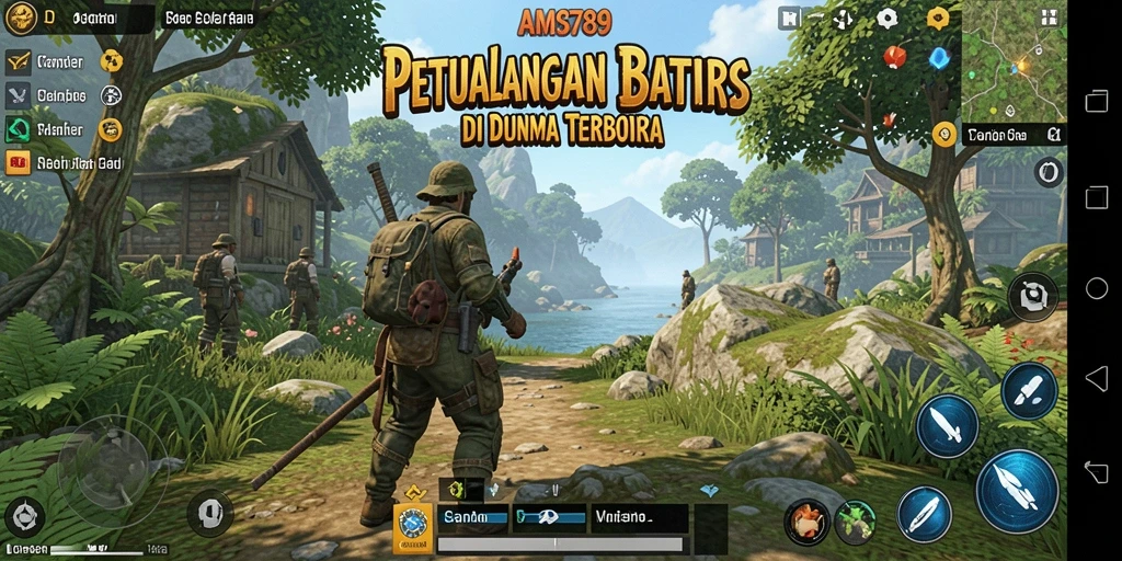 Tampilan gameplay yang menakjubkan dari AMS789 di dunia terbuka.