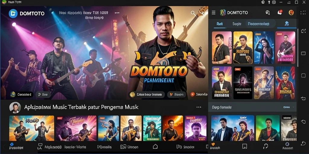 Tampilan gameplay DOMTOTO yang menarik dan interaktif untuk pengguna musik.