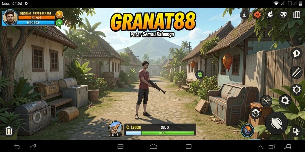 Tampilan permainan GRANAT88 dengan grafis cerah dan gameplay santai.