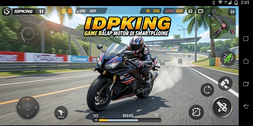 Tampilan mendebarkan dari gameplay balap motor IDPKING.