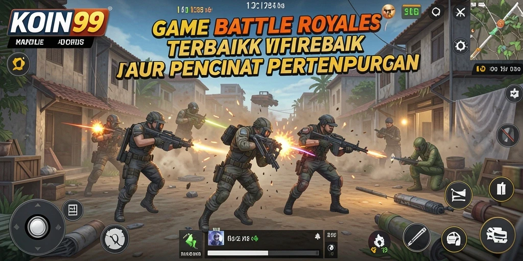 Tangkapan layar KOIN99 menunjukkan aksi intens dalam pertempuran Battle Royale.