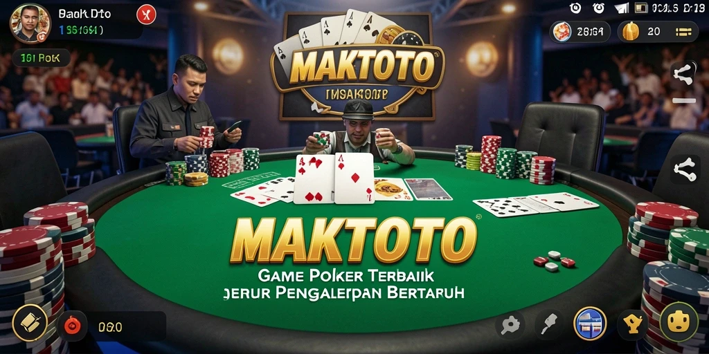 Tampilan gameplay poker yang mendebarkan di MAKTOTO.