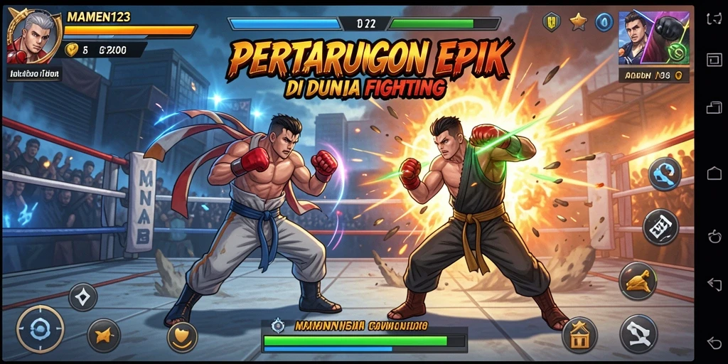 Tampilan aksi pertarungan seru di MAMEN123.