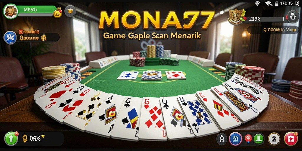 Tampilan gameplay seru dari game Gaple MONAS77.