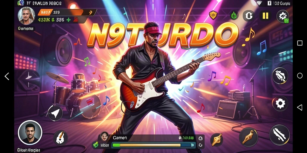 Tampilan gameplay N9TURBO yang interaktif dan penuh warna.