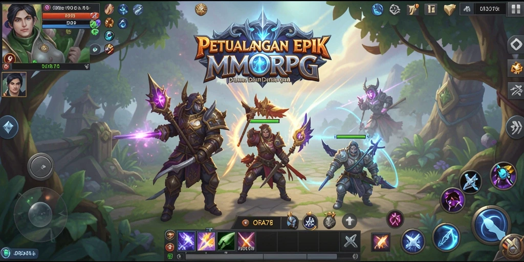 Tampilan gameplay epik dalam petualangan MMORPG ORA78 yang memukau.
