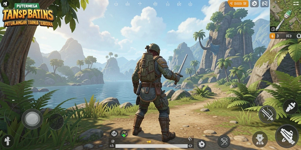 Tampilan gameplay PUTERMEGA dengan dunia terbuka yang menakjubkan.