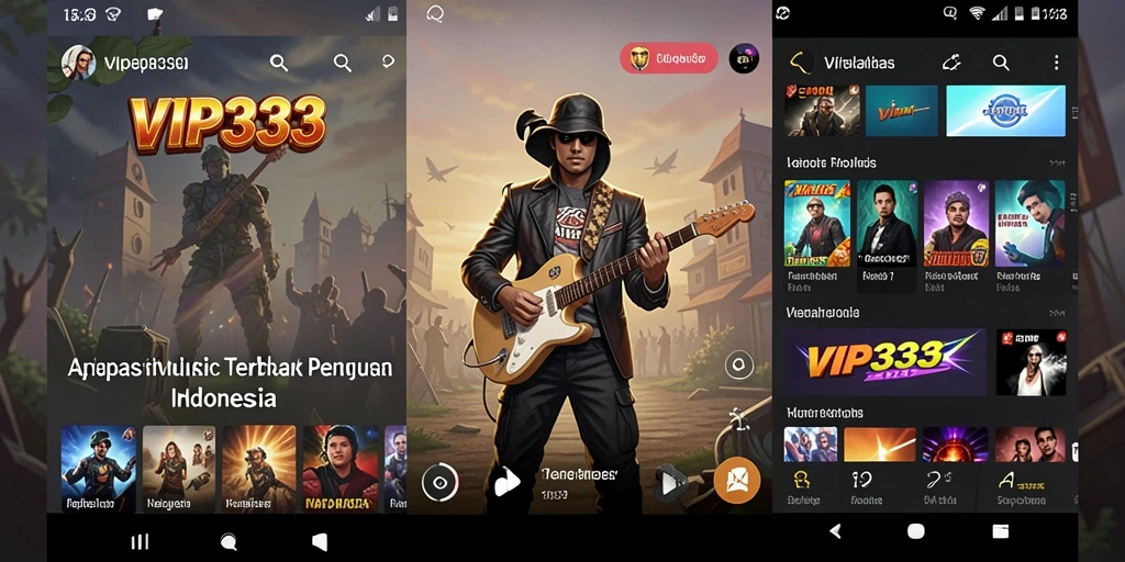 Tampilan gameplay dari aplikasi musik VIP333 yang menarik.