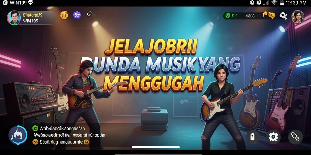 Screenshot gameplay WIN199 menampilkan pengguna bermain musik dengan antusias.